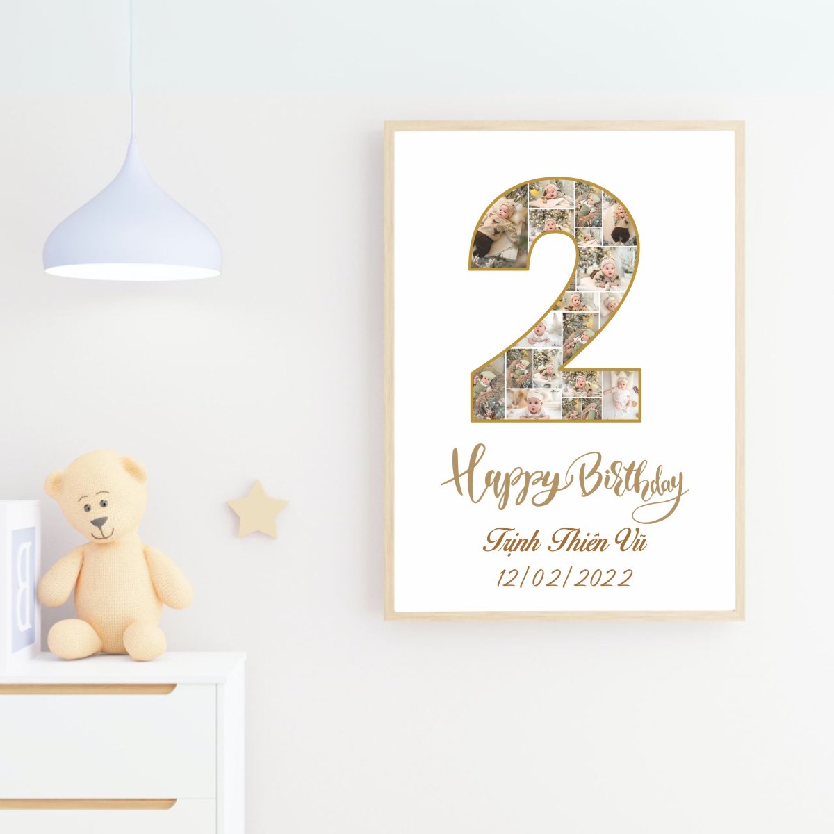 Bảng tuổi sinh nhật bé ghép ảnh