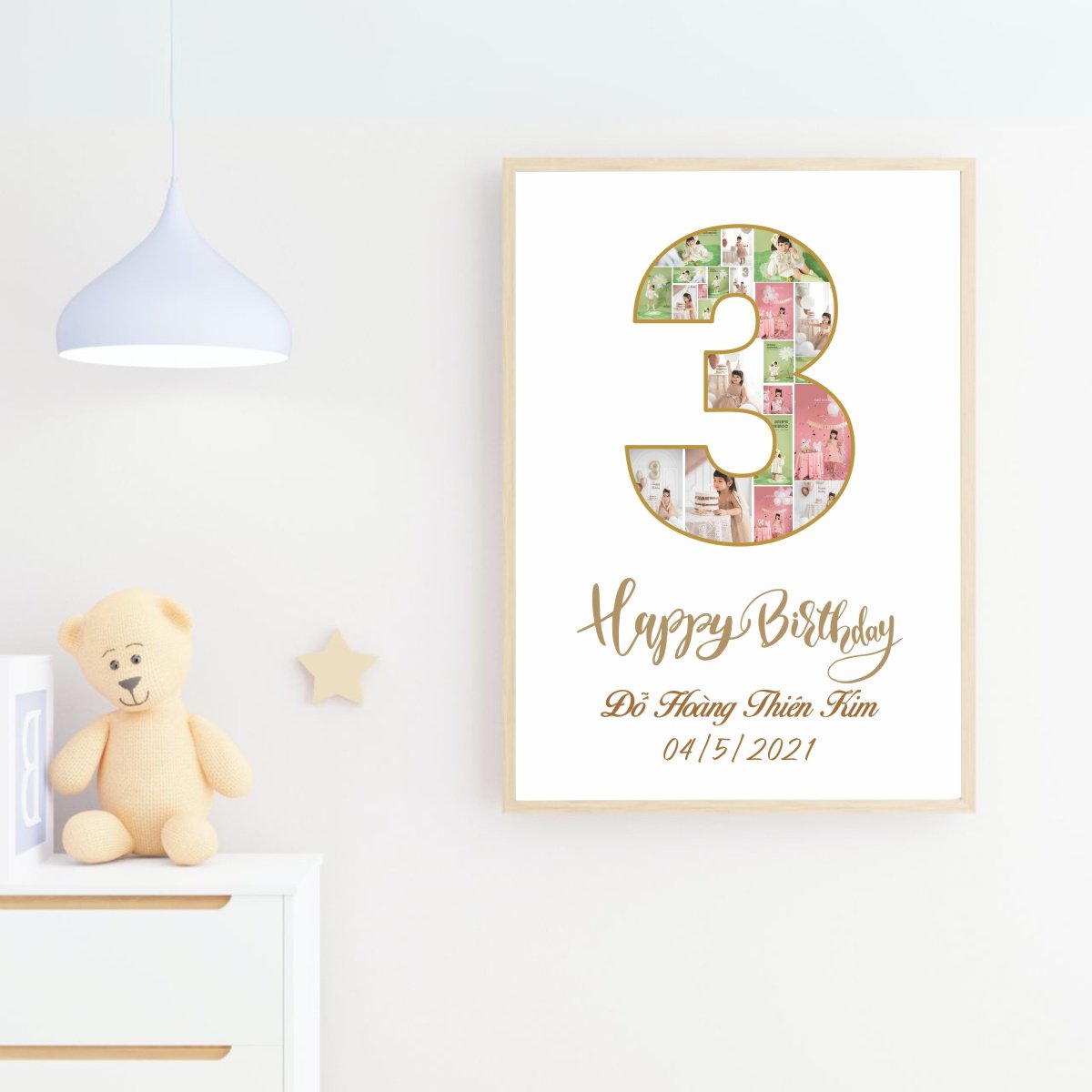 Bảng tuổi sinh nhật bé ghép ảnh