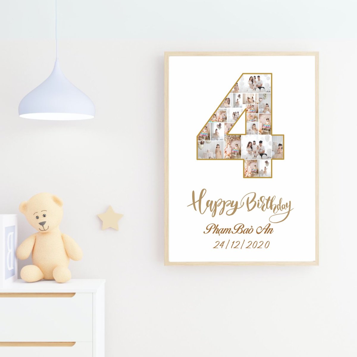 Bảng tuổi sinh nhật bé ghép ảnh
