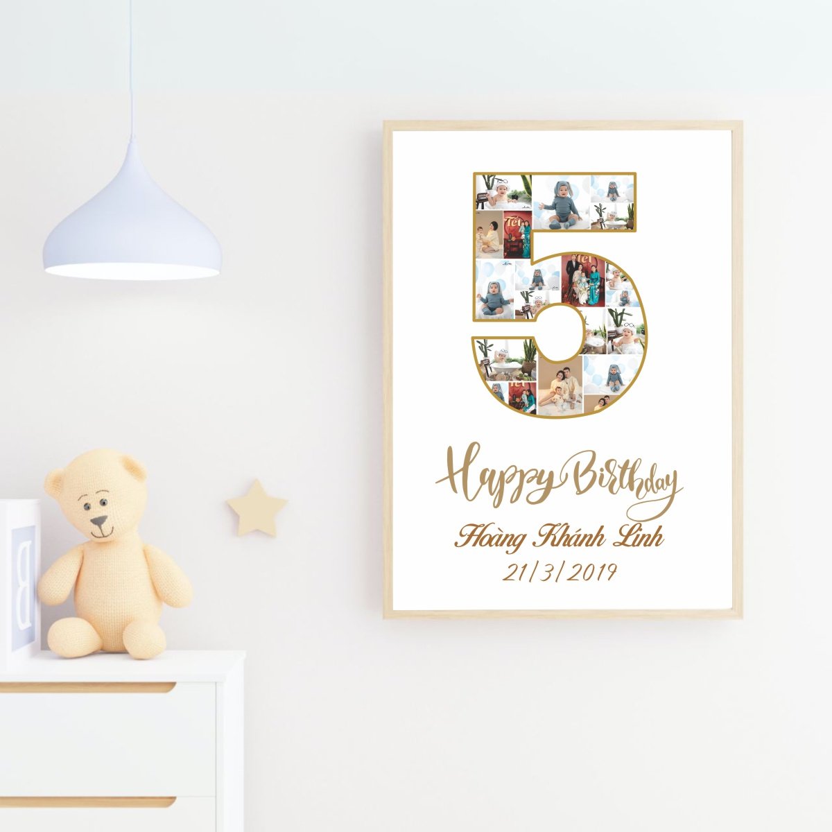 Bảng tuổi sinh nhật bé ghép ảnh