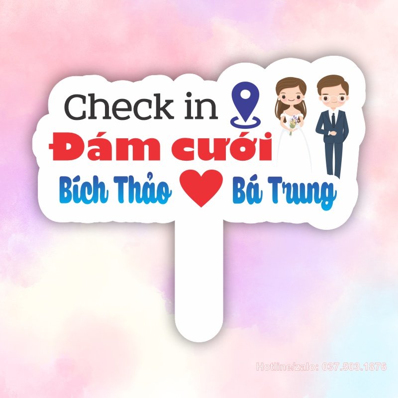 Hashtag check in đám cưới