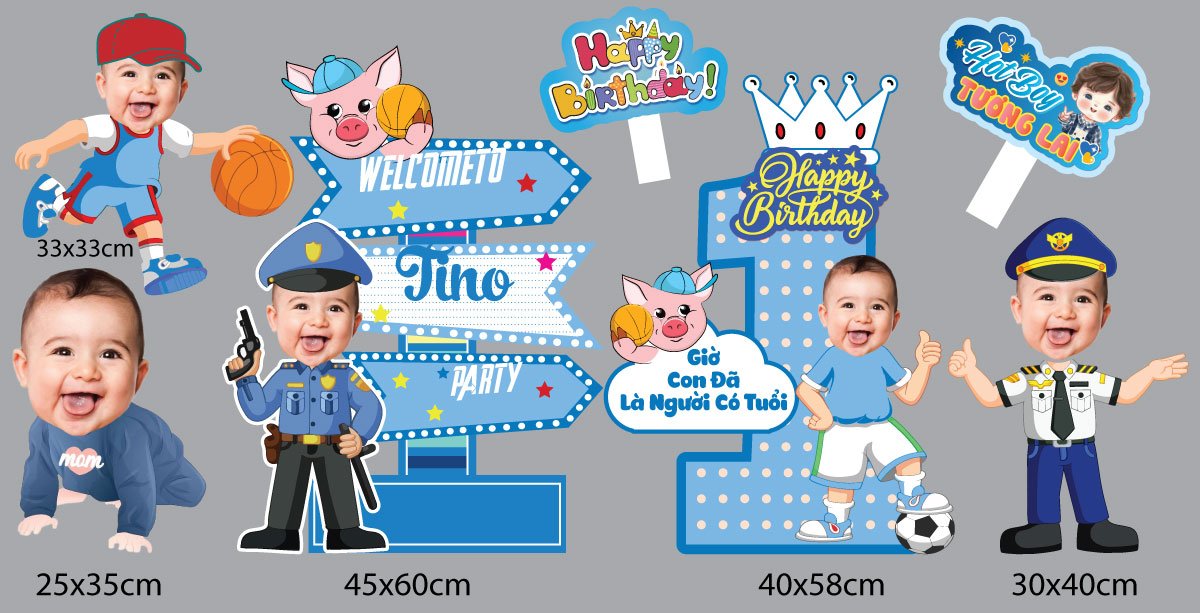Chibi sinh nhật bé trai