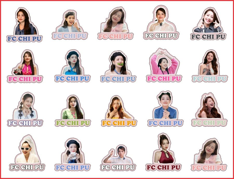 Bộ hashtag cầm tay chụp hình FC Chi Pu