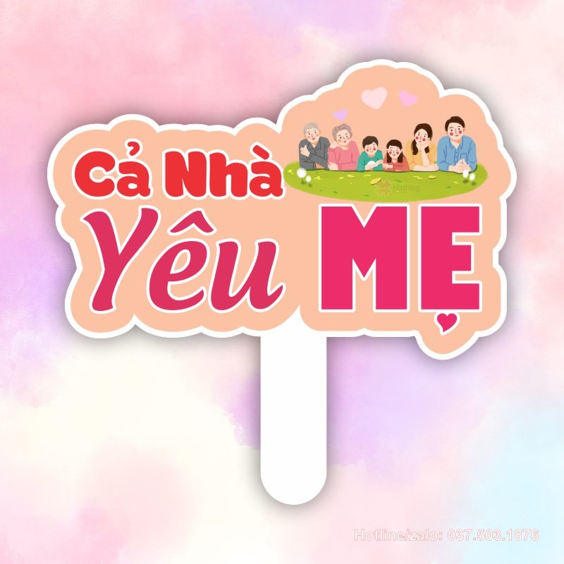 Hashtag cầm tay Cả nhà yêu Mẹ