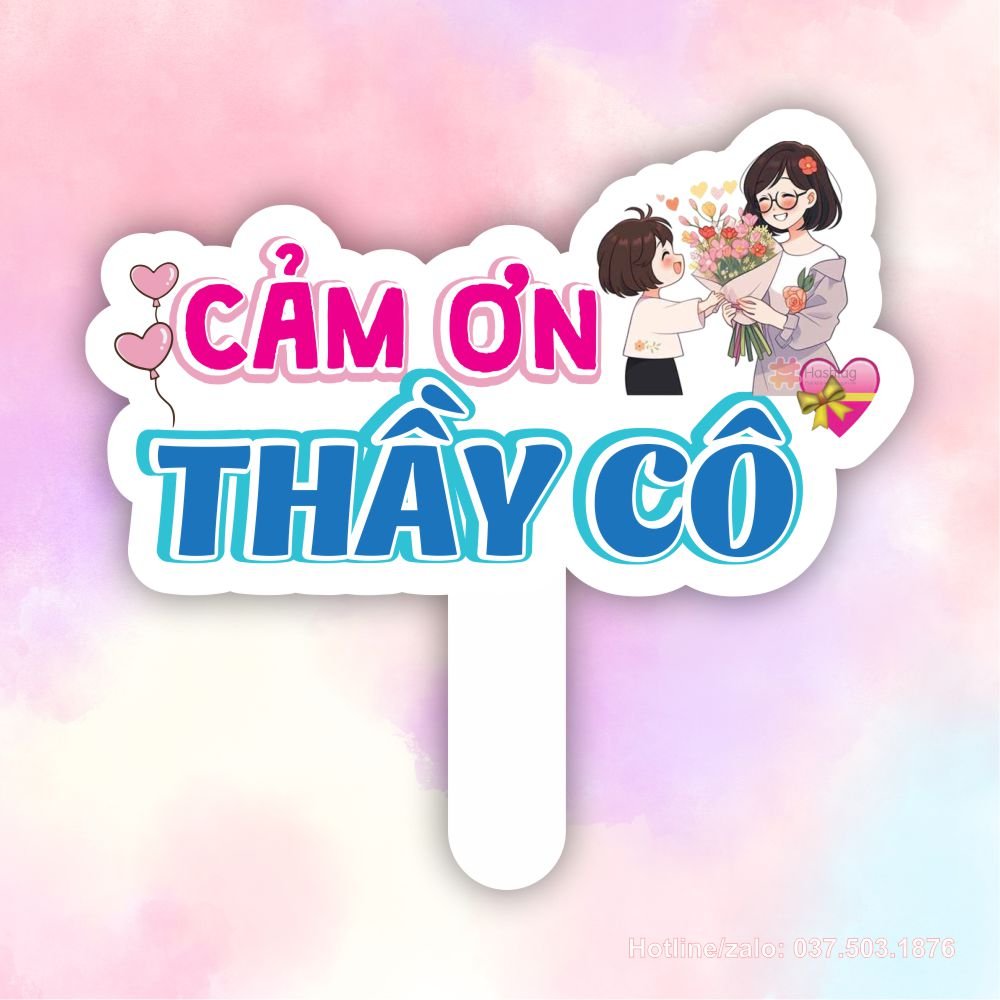 Hashtag cầm tay cảm ơn Thầy Cô