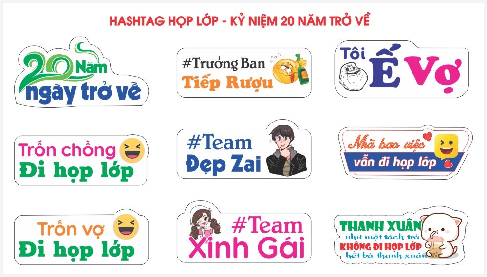 hashtag hop lop 20 nam Hashtag họp lớp 20 năm