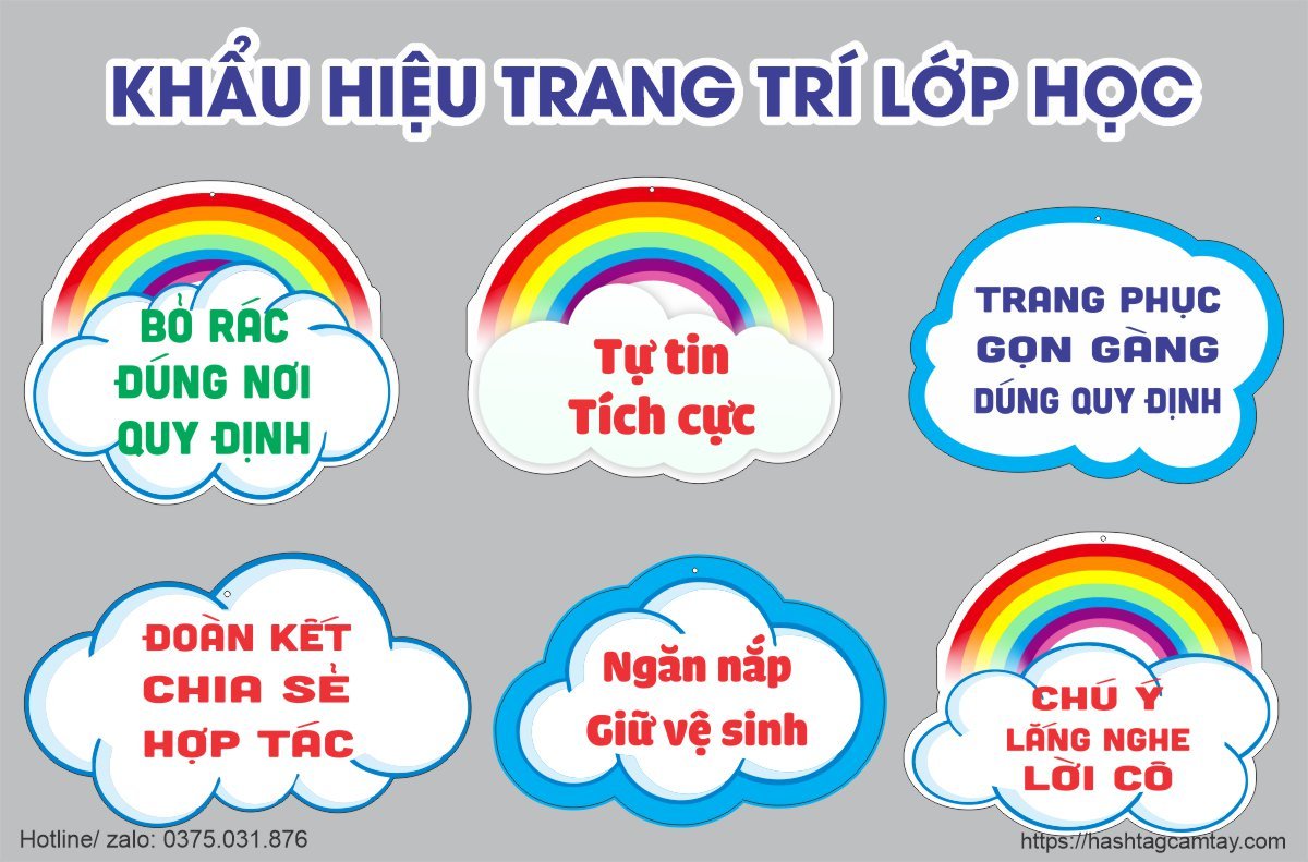 Khẩu hiệu trang trí lớp học