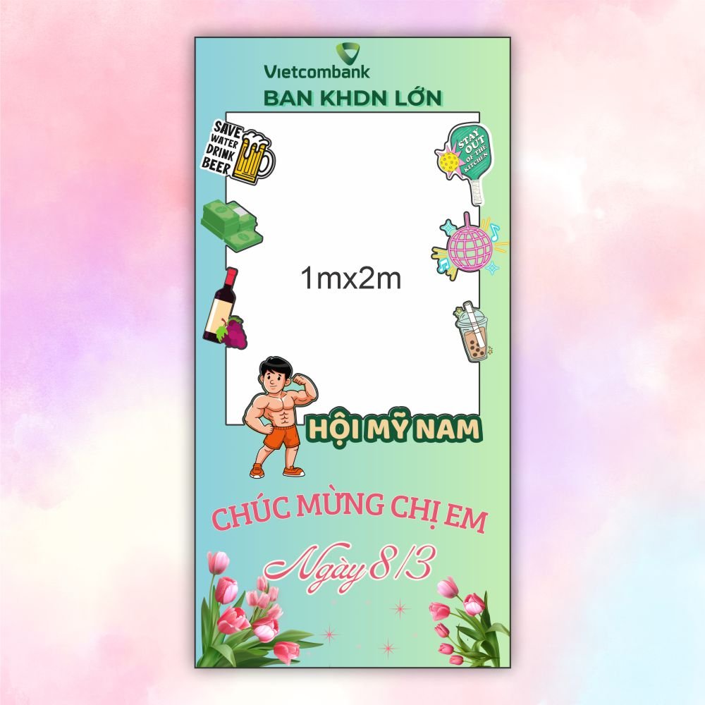 Khung check in ngày 8/3 ngân hàng Vietcombank