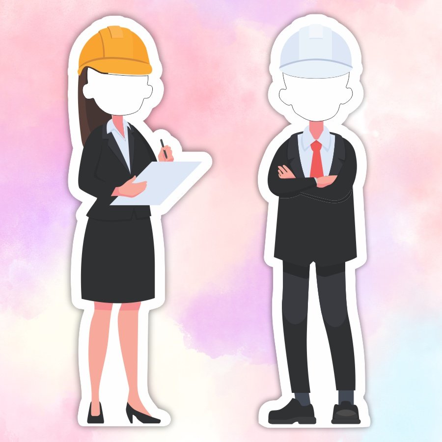 standee ky su xay dung Standee mô hình người kỹ sư xây dựng