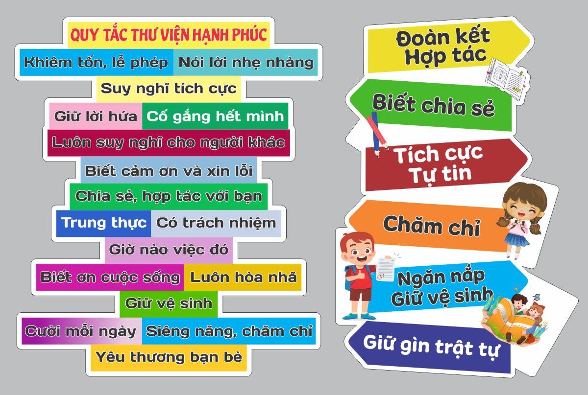 standee thu vien hanh phuc
