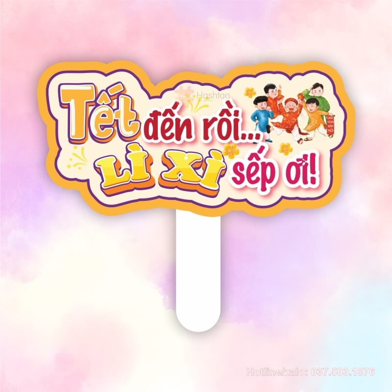 Hashtag cầm tay Tết đến rồi, lì xì sếp ơi