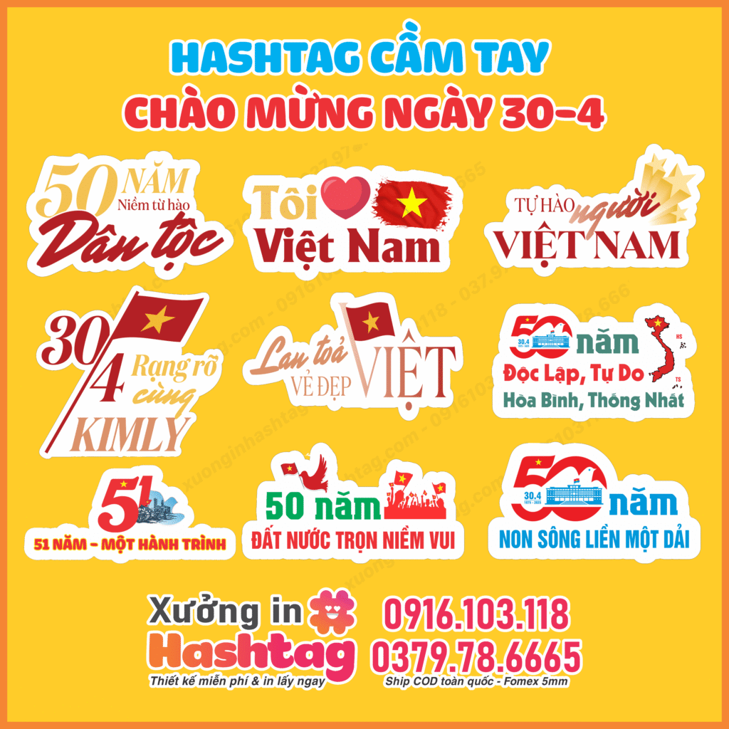 Mẫu Hashtag Cầm Tay 30/4 , Hashtag Cầm tay Giải Phóng Miền Nam 30/4 Để Tôn Vinh Dân Tộc