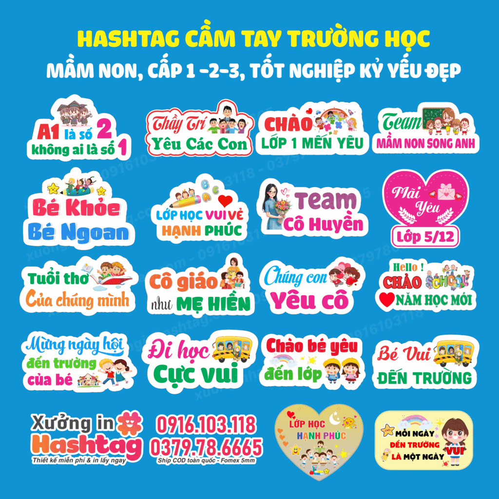 Hashtag cầm tay Back to school - Hashtag chào năm học mới