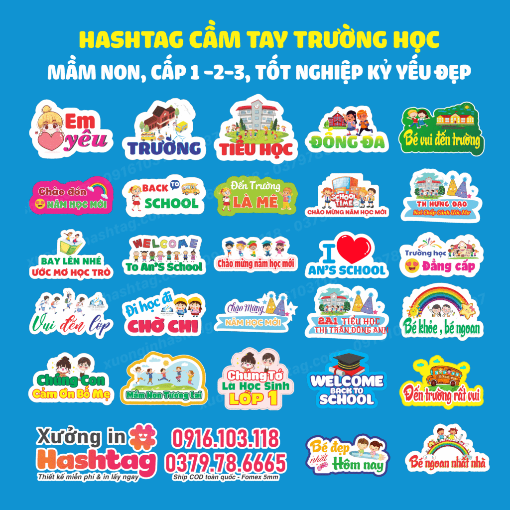 Hashtag cầm tay ngày hội trường - Hashtag cầm tay học sinh 