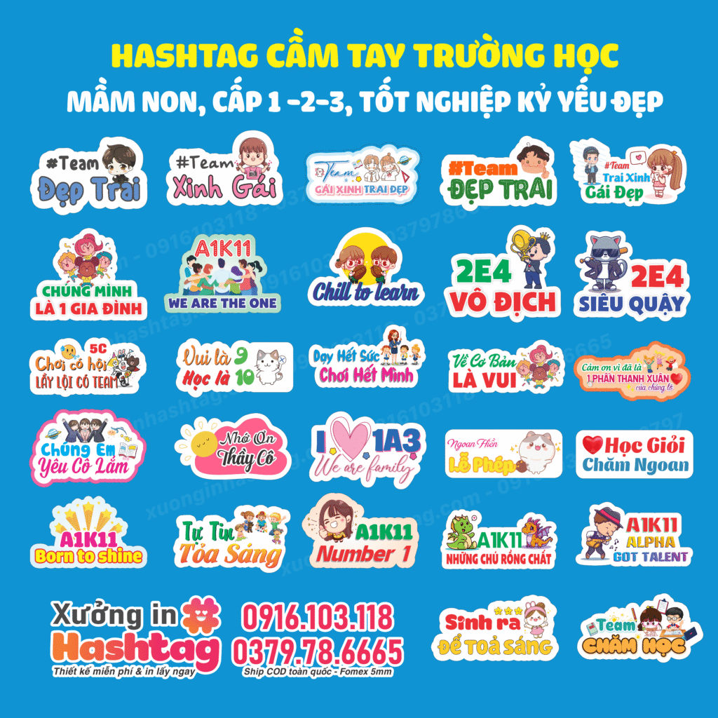 Hashtag cầm tay chụp ảnh lớp phổ biến nhất
