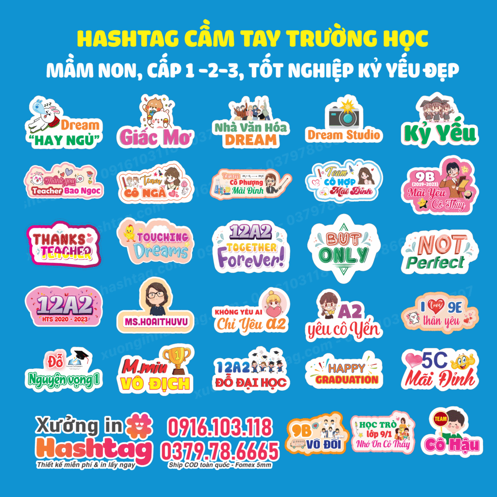 Hashtag trường học chụp ảnh & viral 