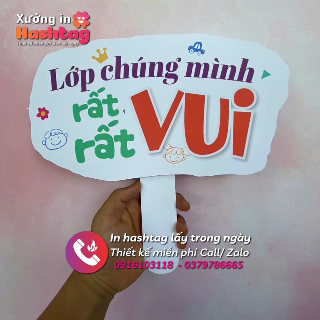 Hashtag cầm tay trường học - Hashatg lớp chúng mình rất rất vui 