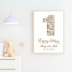 Bảng tuổi sinh nhật bé ghép ảnh