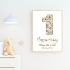 Bảng tuổi sinh nhật bé ghép ảnh