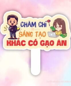 Hashtag cầm tay Chăm chỉ sáng tạo khắc có gạo ăn