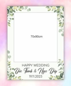 Khung check in happy wedding