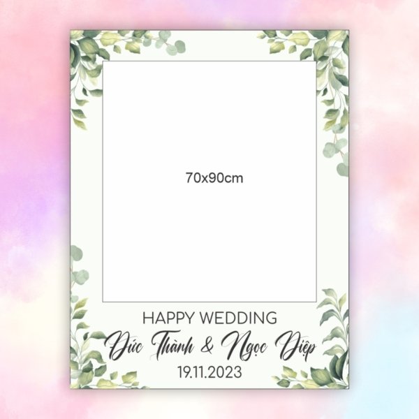 Khung check in happy wedding