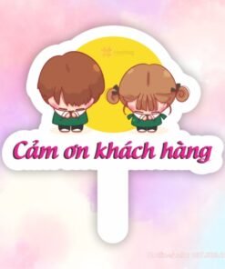 Hashag cầm tay Cảm ơn khách hàng