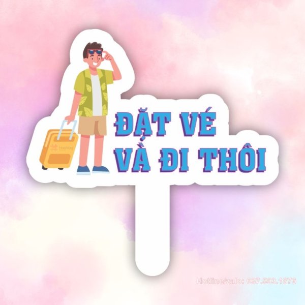 Hashtag cầm tay đặt vé và đi thôi