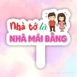 Hashtag cầm tay Nhà tớ là nhà mái bằng