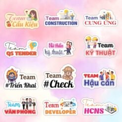 Hashtag cầm tay team văn phòng