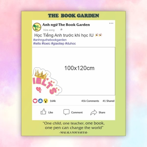 Khung check in trung tâm Anh ngữ The Book Garden