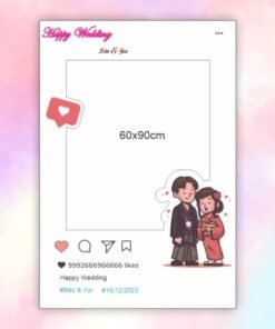 Khung chụp hình đám cưới Happy Wedding