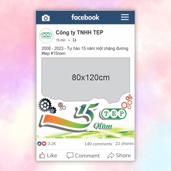 Khung chụp hình kỷ niệm 15 năm thành lập Công ty TEP