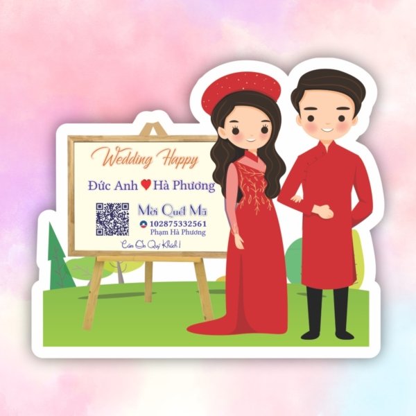 Bảng QR cô dâu chú rể