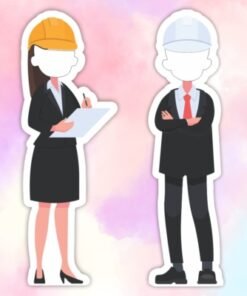 Standee mô hình người kỹ sư xây dựng
