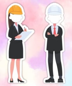 Standee mô hình người kỹ sư xây dựng