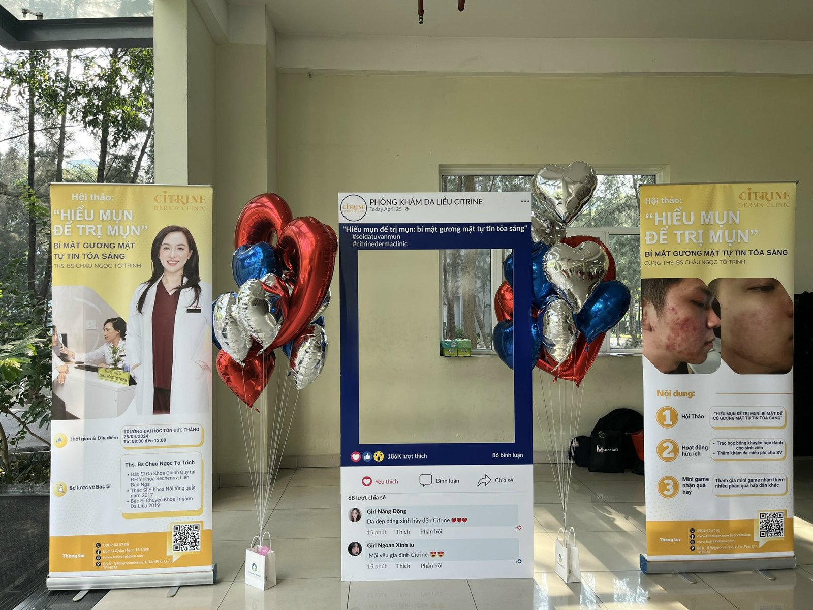 Khung check in phòng khám - kích thước 1x2m