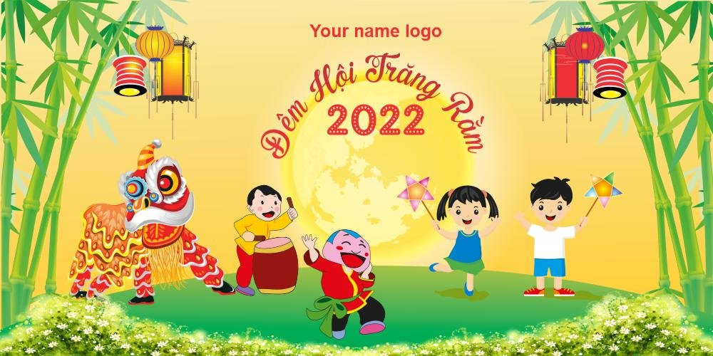 Backdrop đêm hội trăng rằm (mẫu tt003)