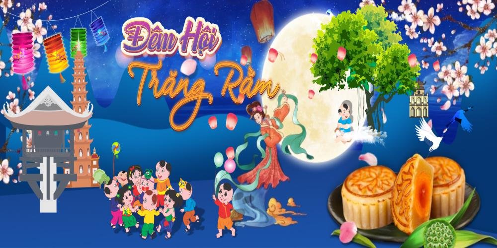 Backdrop đêm hội trăng rằm mẫu tt035