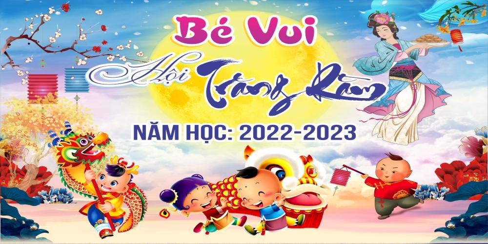 Backdrop hội bé vui trăng rằm mẫu tt026