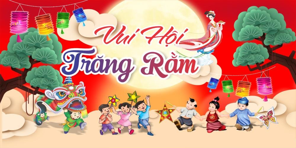 Backdrop vui hội trăng rằm (mẫu tt015)