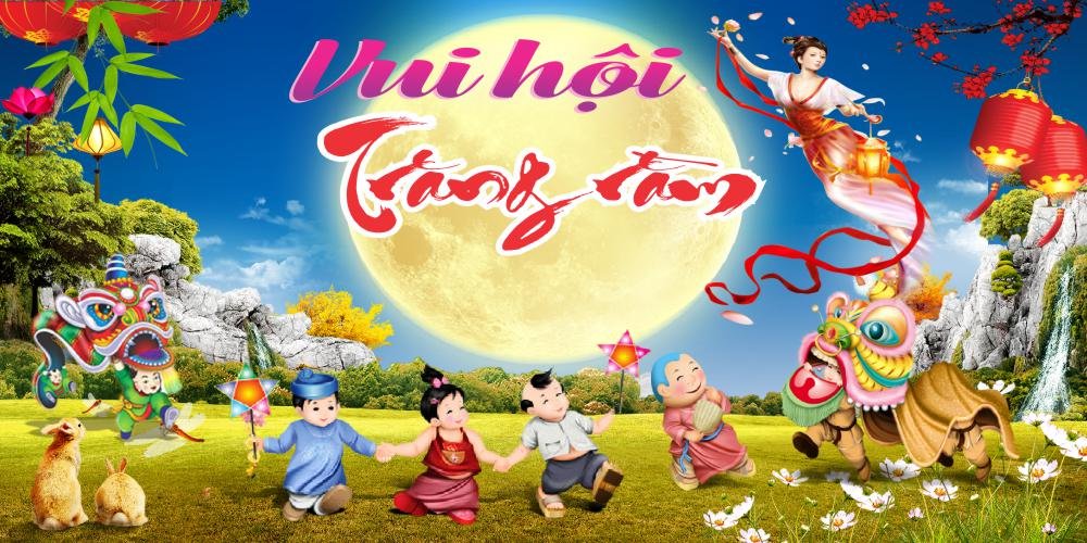 Backdrop vui hội trăng rằm mẫu tt046