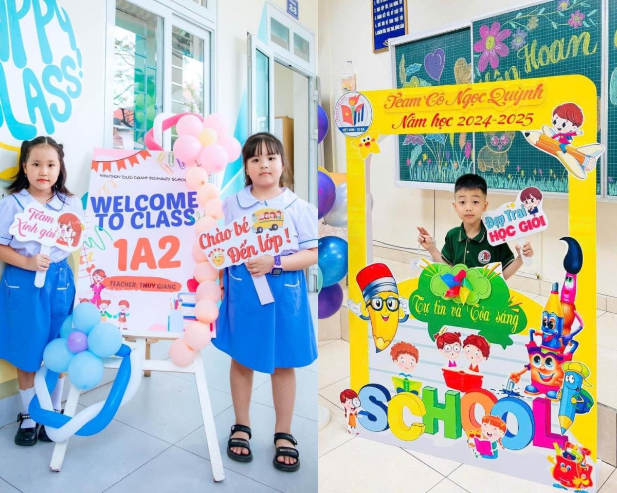 Bảng Welcome và khung check in cho sự kiện năm học mới