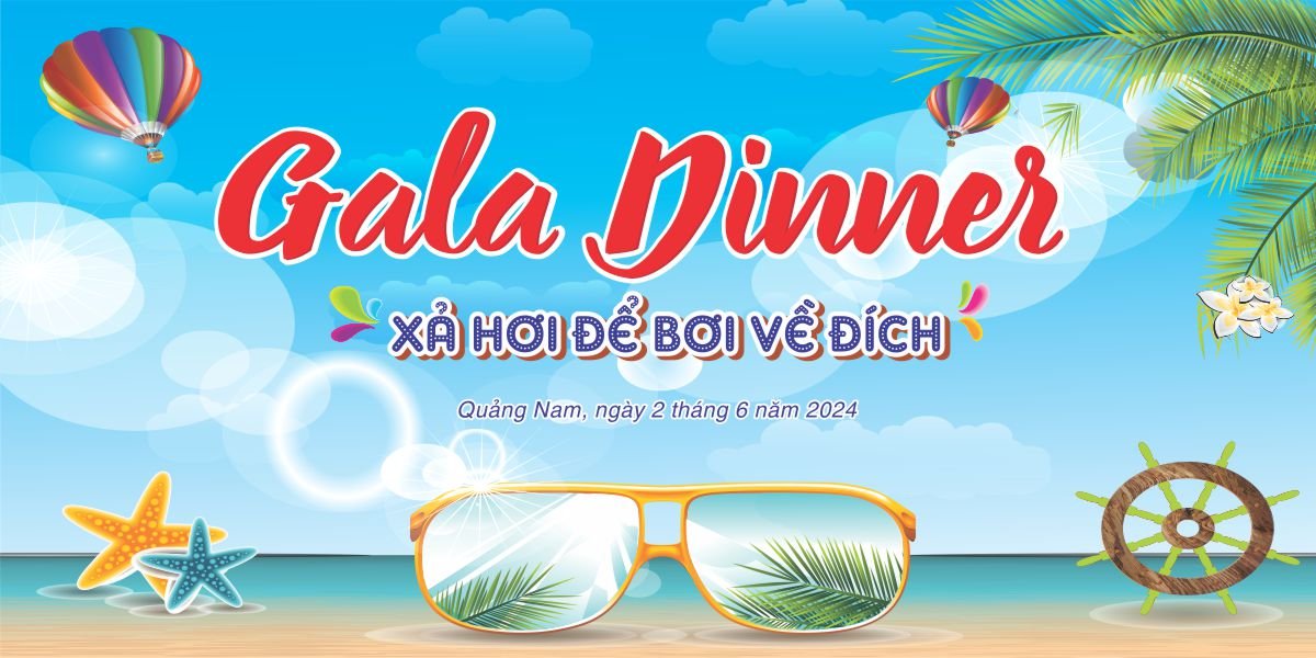 Backdrop gala dinner xả hơi để bơi về đích