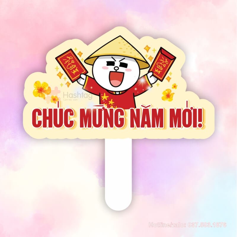 Hashtag cầm tay chúc mừng năm mới