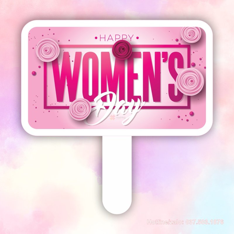 Hashtag cầm tay happy women's day