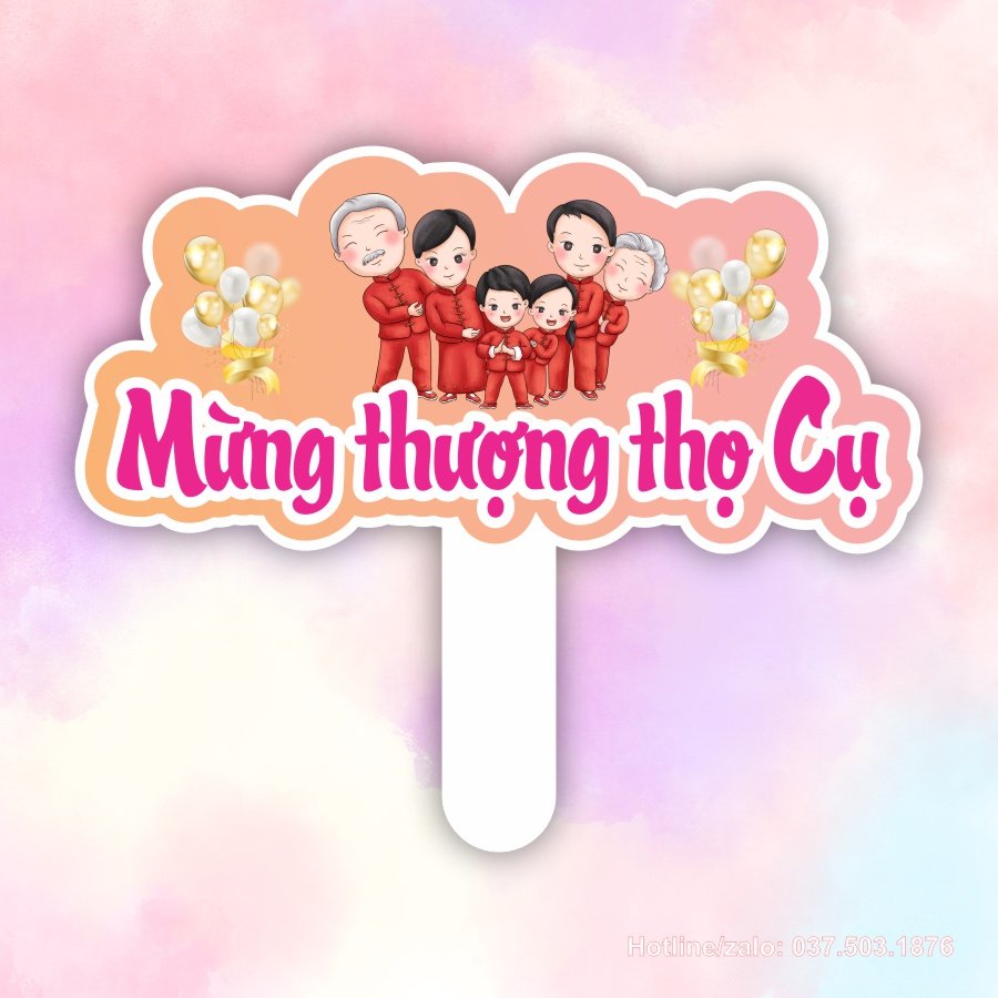 Hashtag cầm tay mừng thượng thọ cụ