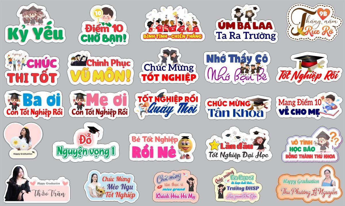 Hashtag tốt nghiệp kỷ yếu