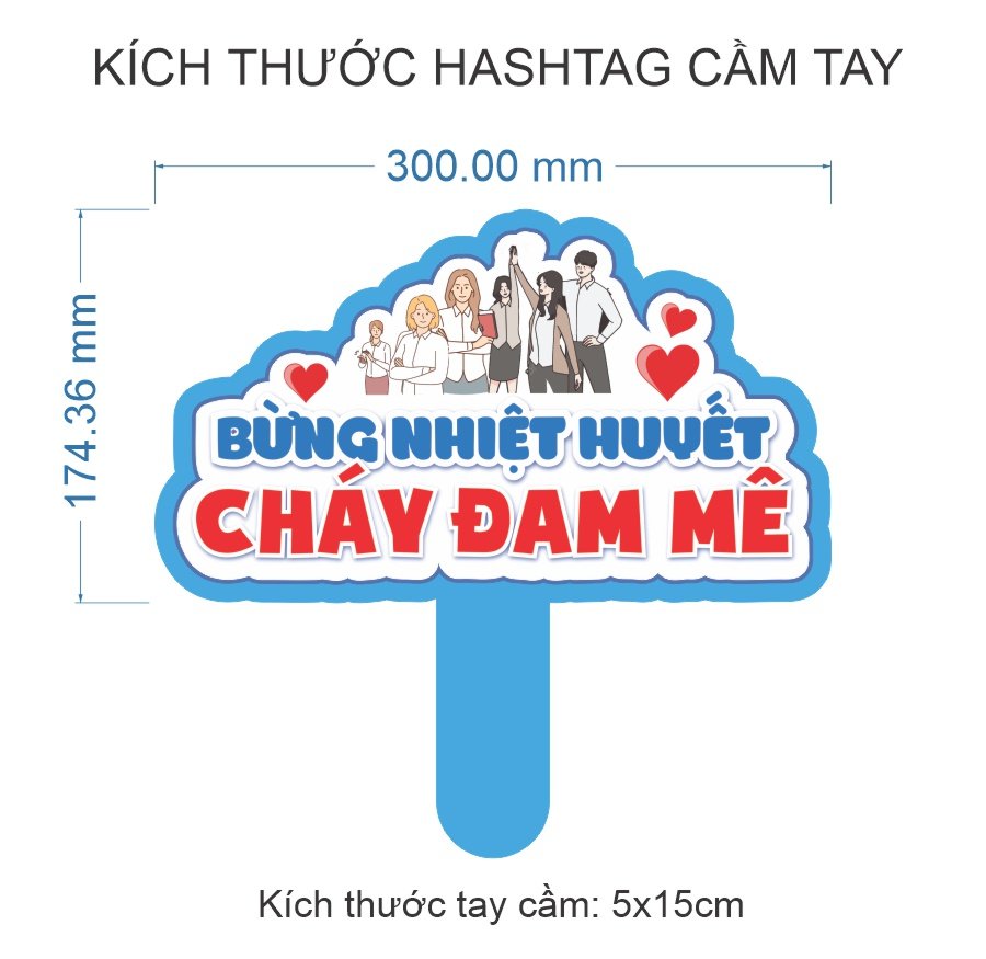Kích thước hashtag cầm tay