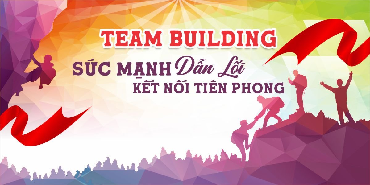 Backdrop teambuilding sức mạnh dẫn lối - kết nối tiên phong
